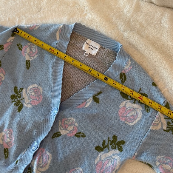 Willow & Wind Blue & Pink Floral Button Down Sweater - Picture 10 of 14